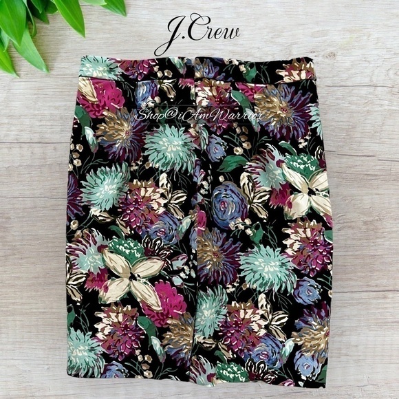 J.Crew vibrant floral stretch cotton sateen pencil skirt *shop@iamwarrior - Picture 9 of 14